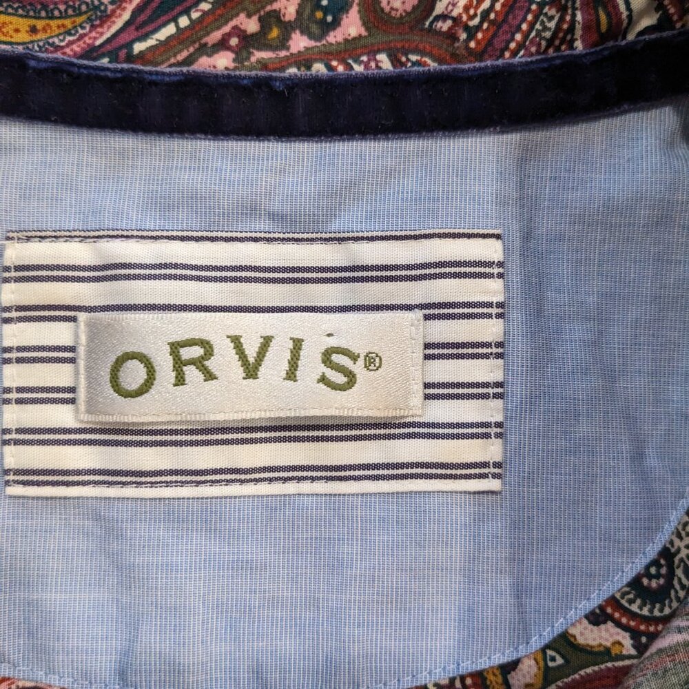 Orvis Dun 70's Pattered Button Up Size Medium - image 4